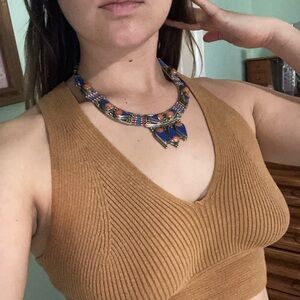 Tibetan stone necklace statement piece